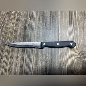Chicago Cutlery Slicing Steak Knife 4.5” 5G14D-Stainless - Black Handle 3 Rivets